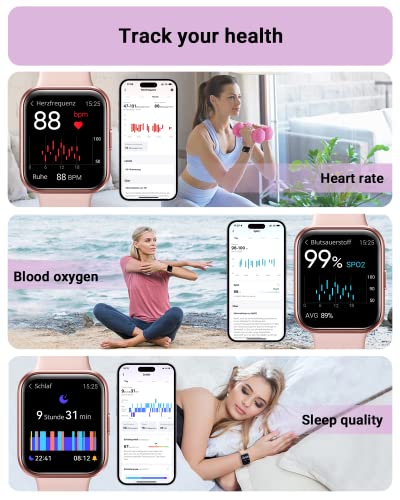 1.8" Touch Screen Smart Watch with Alexa Built-in, IP68 Waterproof M831