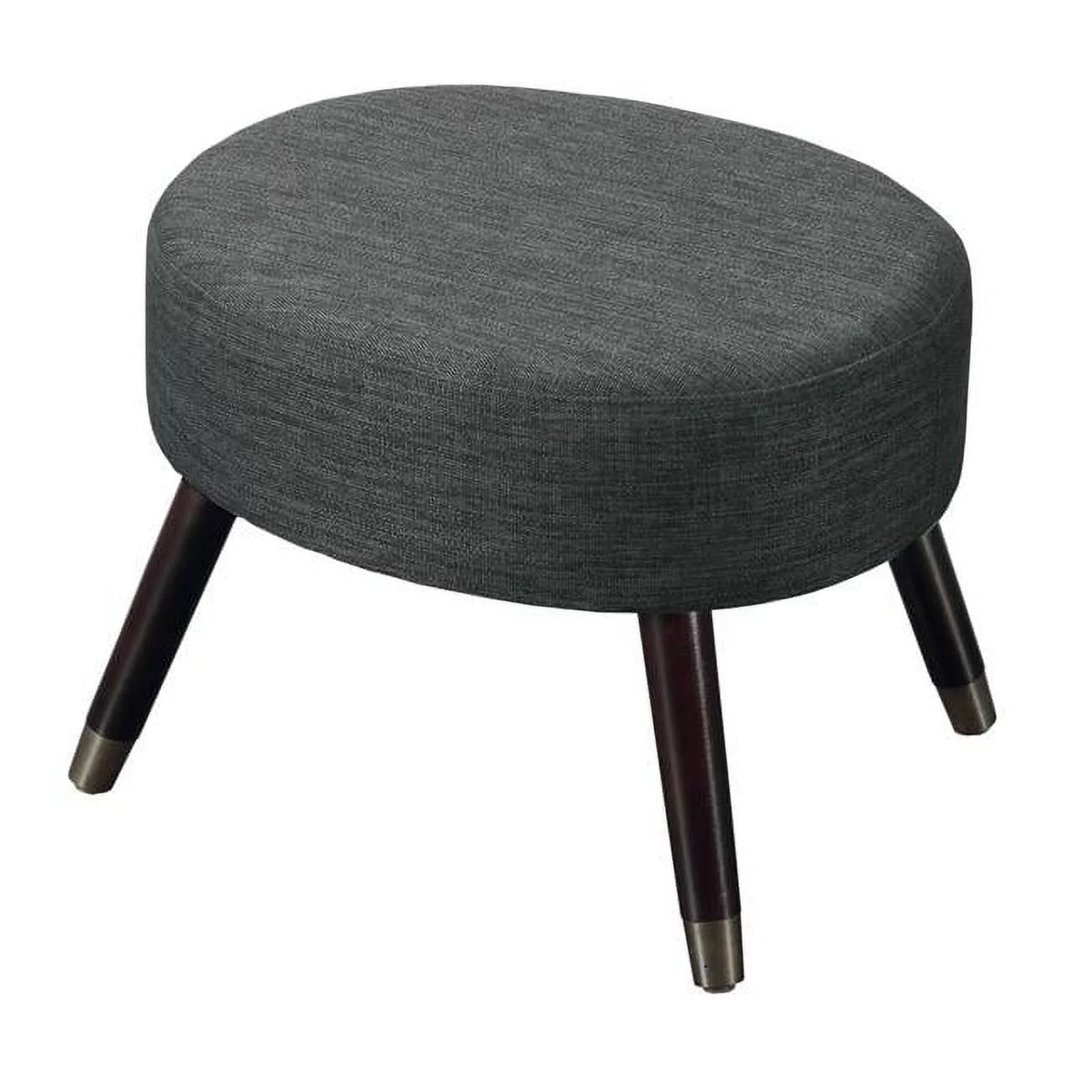 Dark Charcoal Gray Oval Ottoman Stool U462