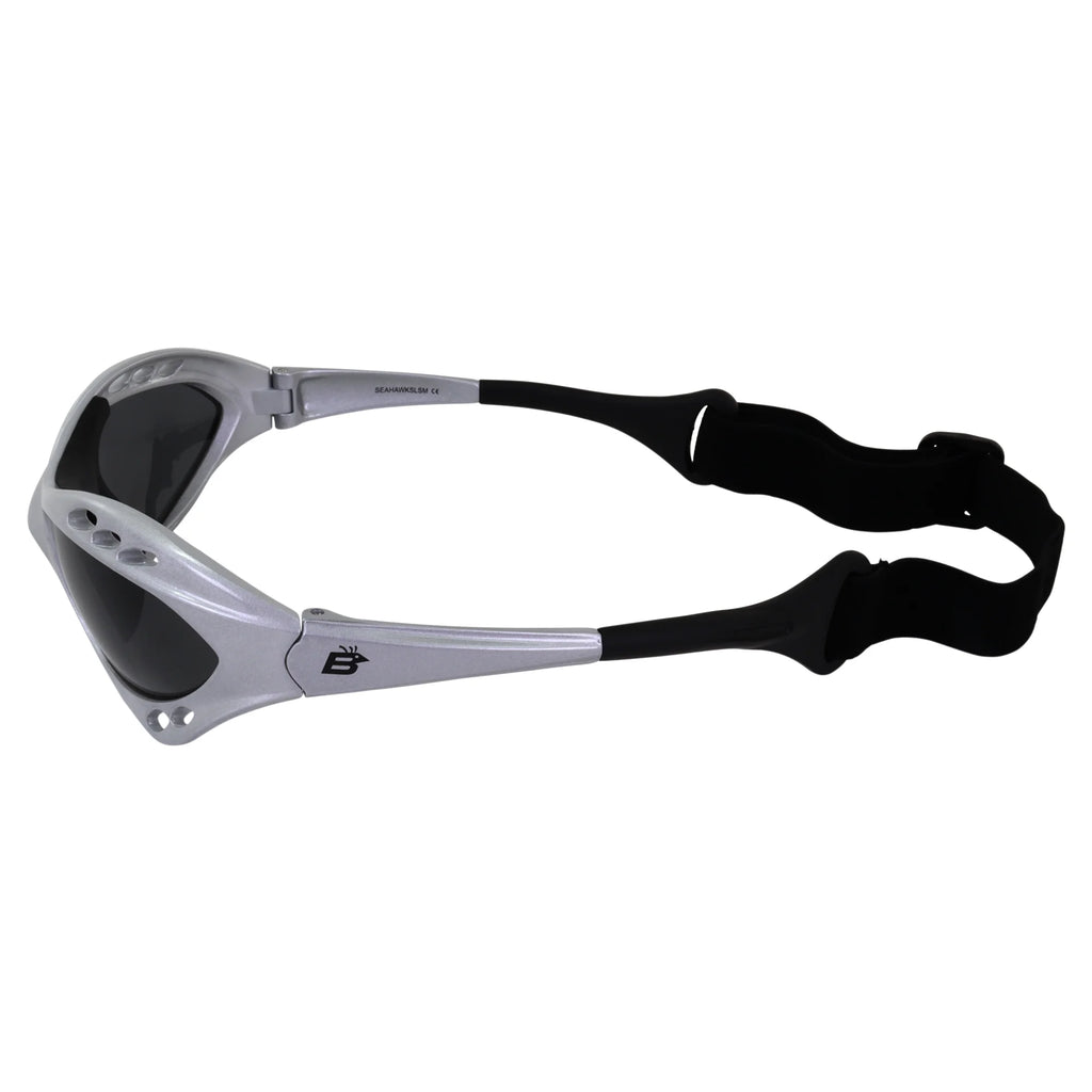 3 Pairs Padded Polarized Sunglasses w/Strap Silver Frame w/Smoke Lens & Black Frame w/ Pink & Green Mirror Lenses W612892