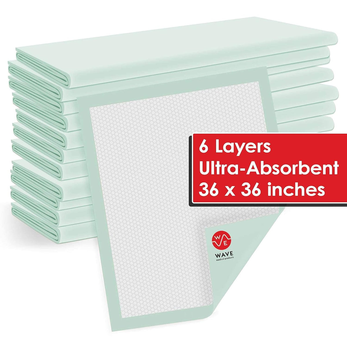 Heavy Absorbency Disposable Bed Pads, 36 x 36 Quilted, 50 Per Case D107