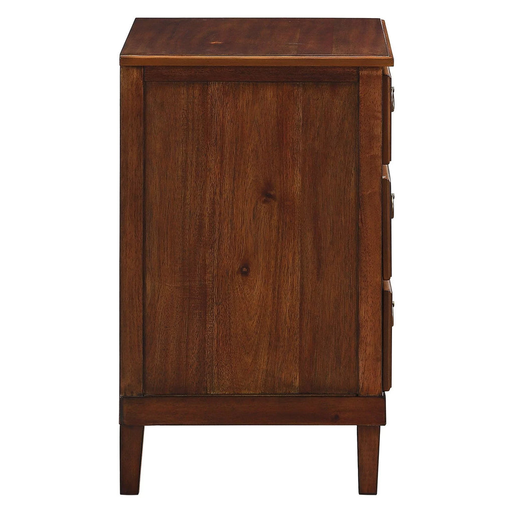 Brown 3-Drawer Wood Nightstand B545
