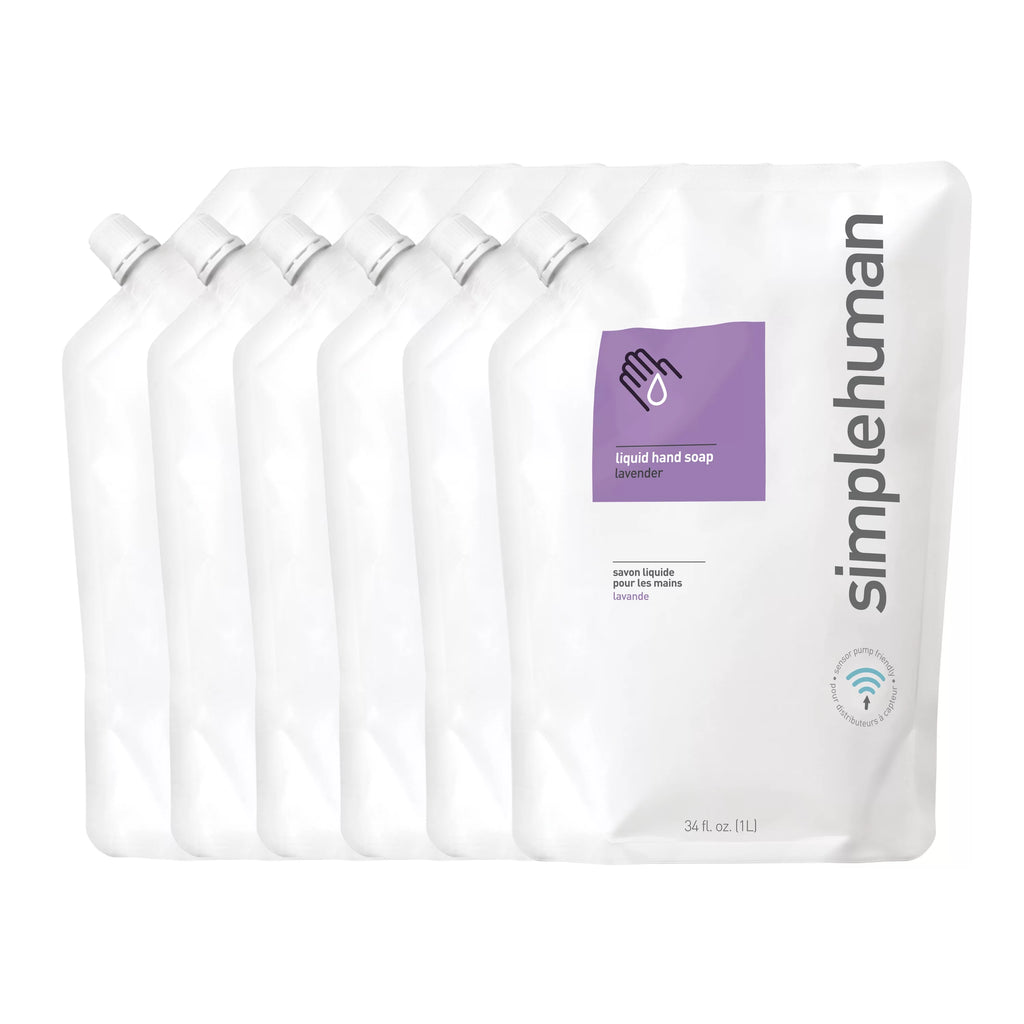 Lavender Liquid Hand Soap Refill Pouch, 34 Fl Oz (Pack of 6) I9084