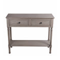 Brown Wooden Console Table with 2 Drawers and Open Shelf F158644