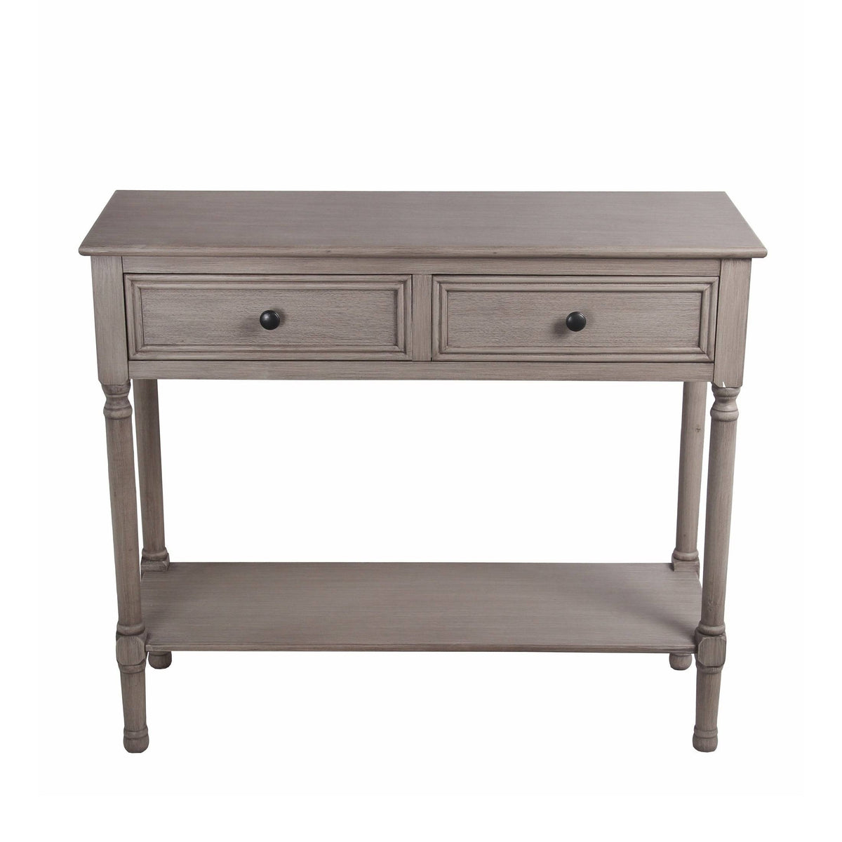 Brown Wooden Console Table with 2 Drawers and Open Shelf F158644