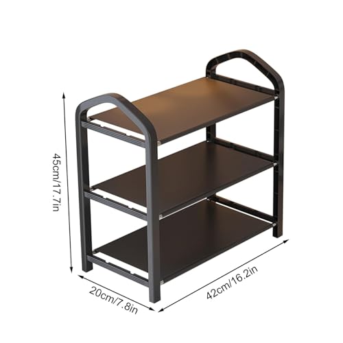 3 Tier Stainless Steel Shoe Rack (black) Q88238