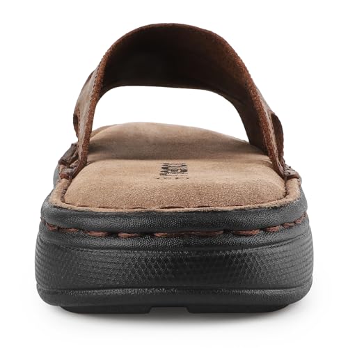 Men's Leather Sandals Cushioning Arch Support Lightweight Non-slip Summer Slides A13271