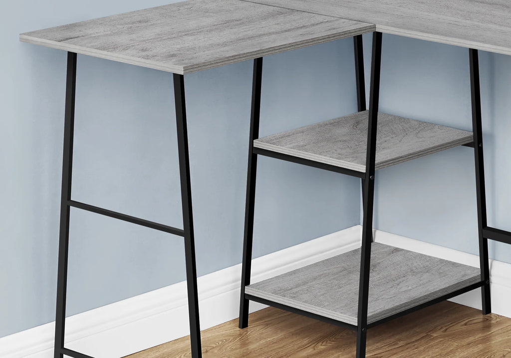 48" L Shape Grey Laminate Computer Desk E35212