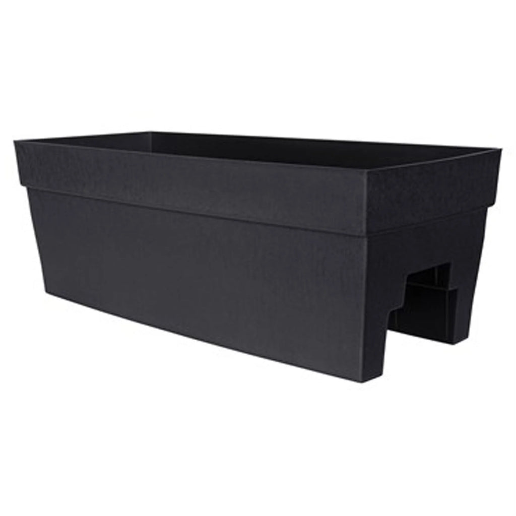 Black Self Watering Deck Rail Planter C800