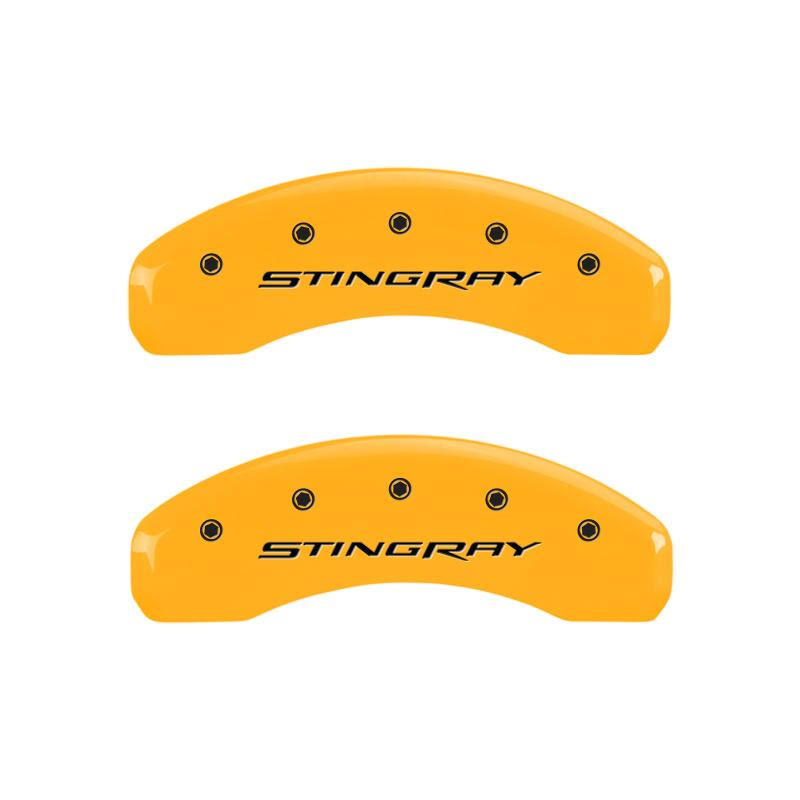 4 Caliper Covers Black Finish Silver C5986