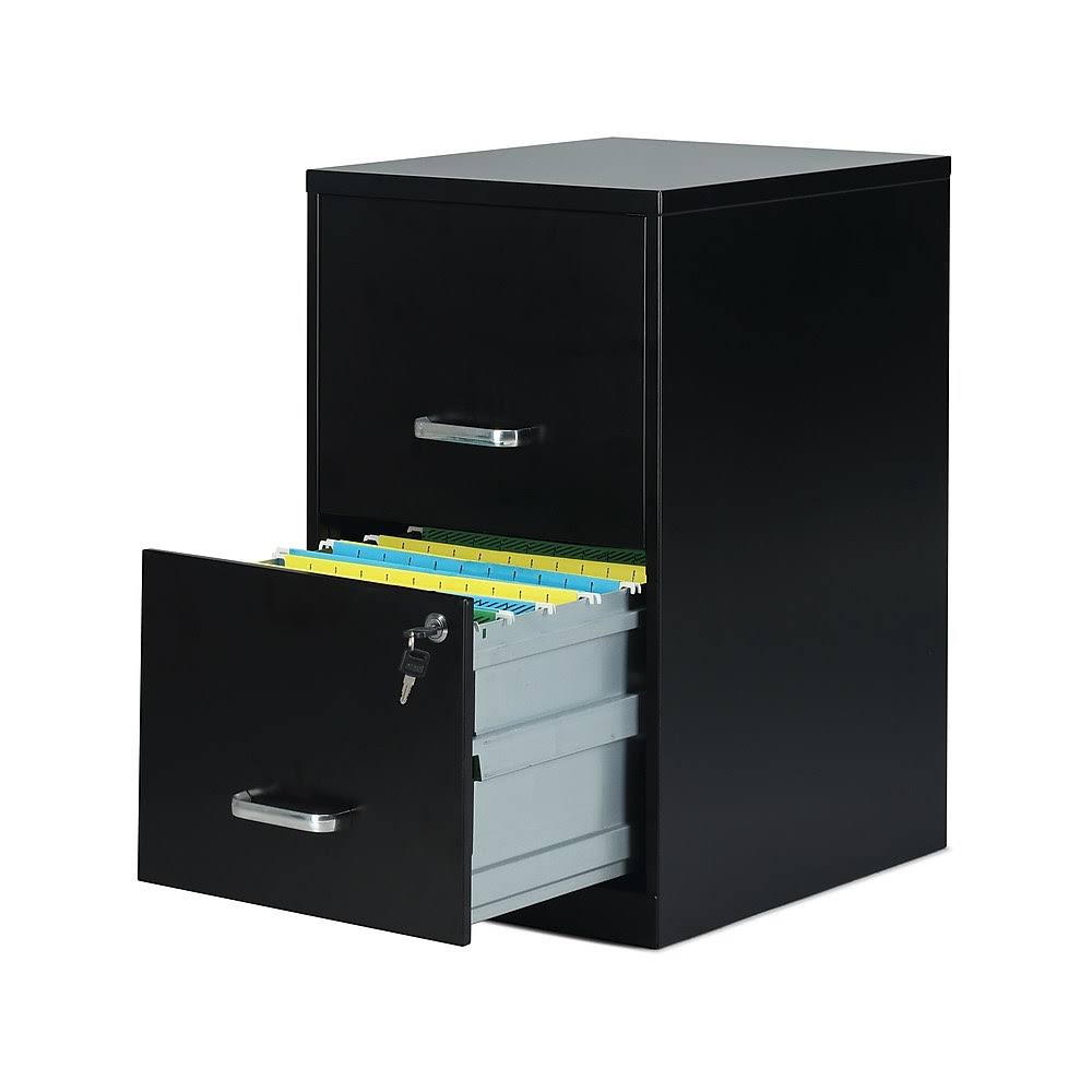 2-Drawer Black Locking File Cabinet E4780