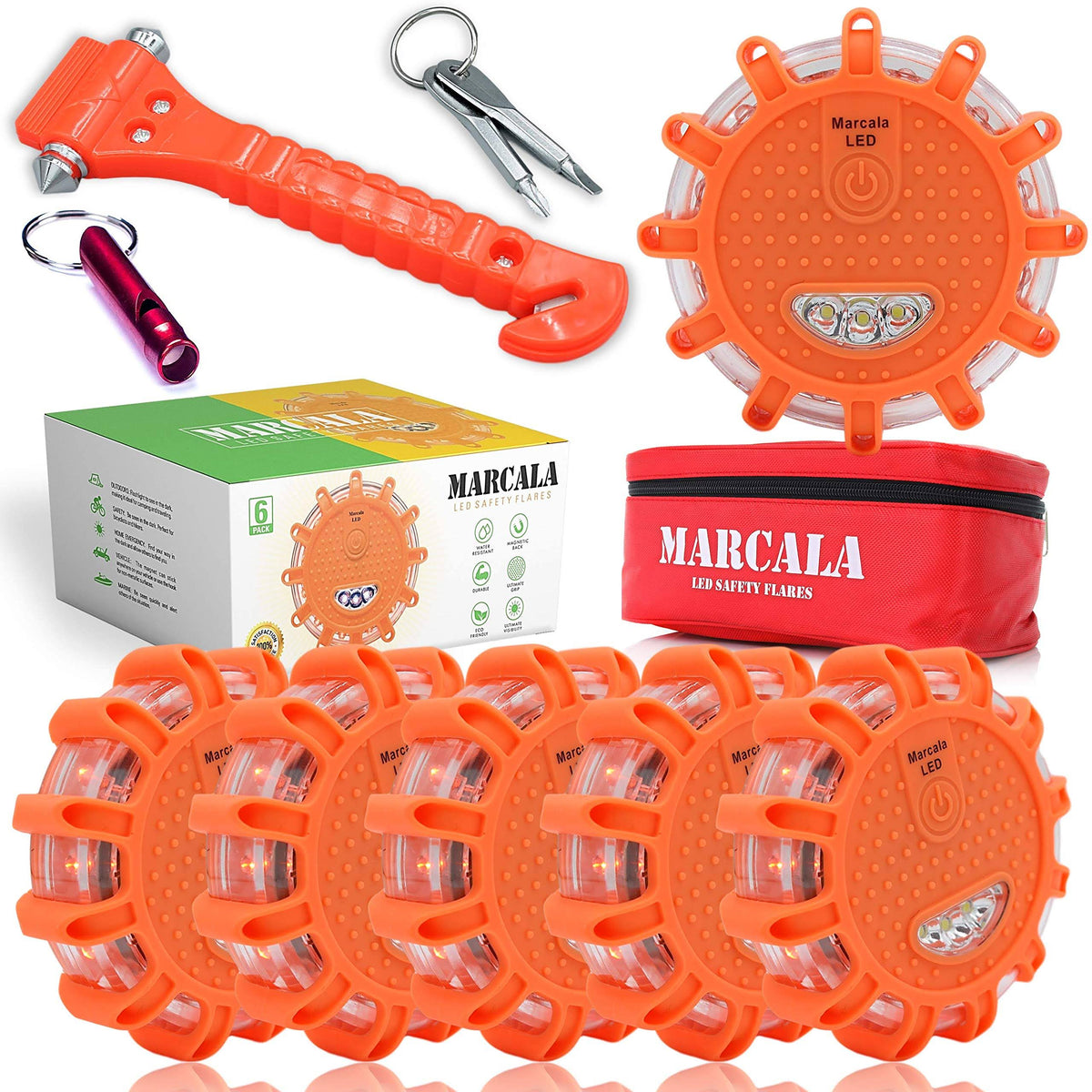 Orange LED Road Flare 6-Pack P35757