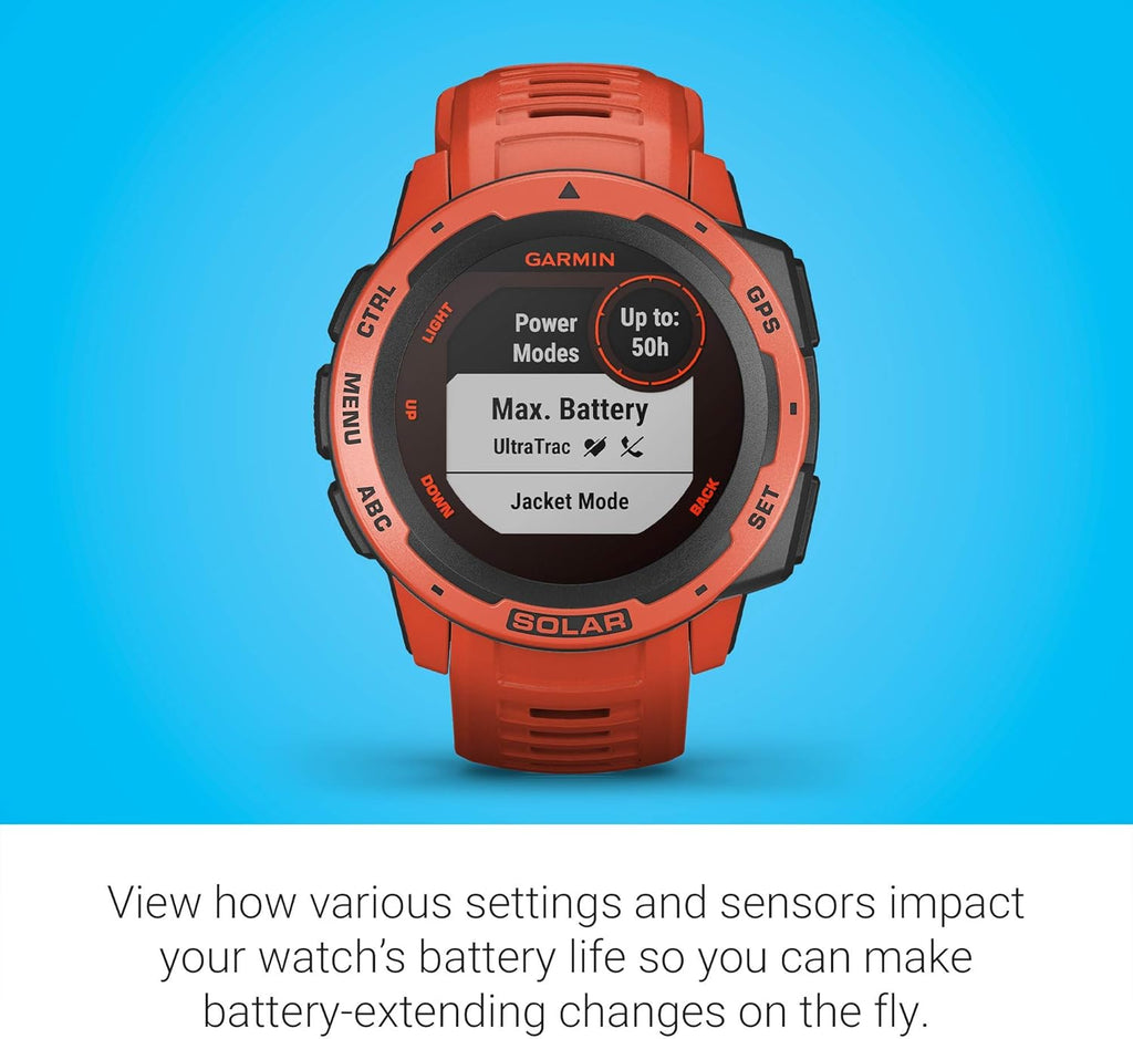 Flame Red Solar-Powered Rugged Outdoor Smartwatch I13481