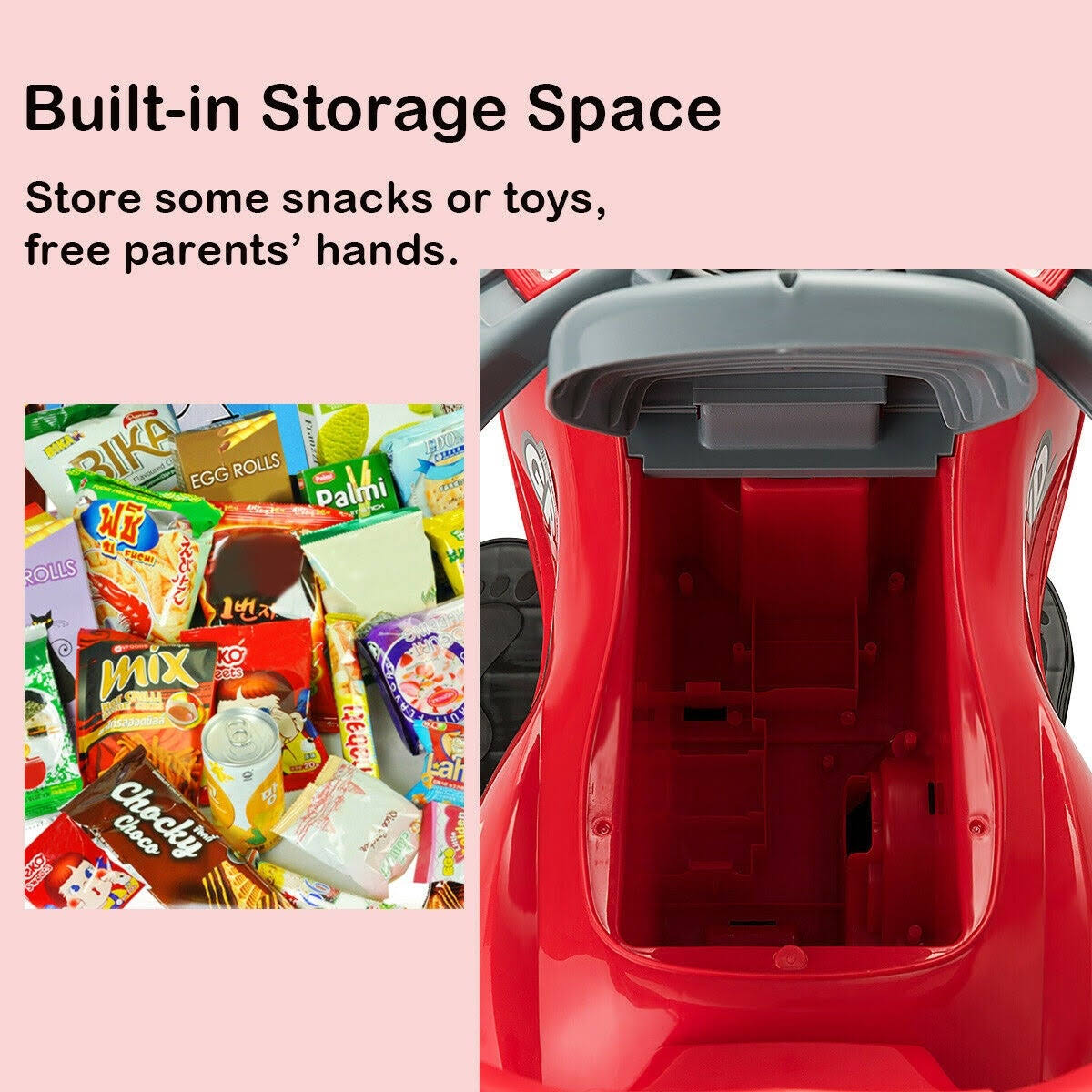Red 3 in 1 Kids Ride on Push Car Stroller Wagon C708