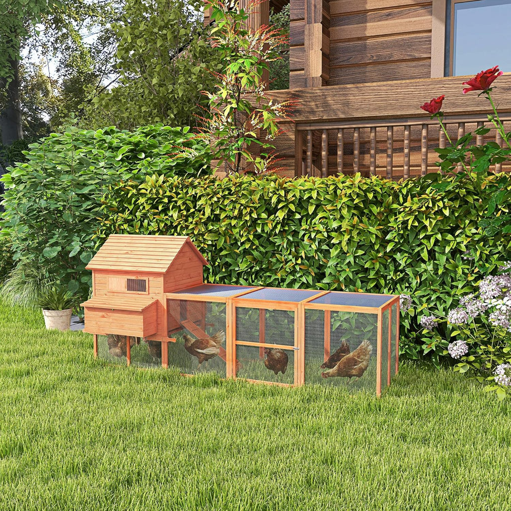 Large Wooden Chicken Coop with Run G93390