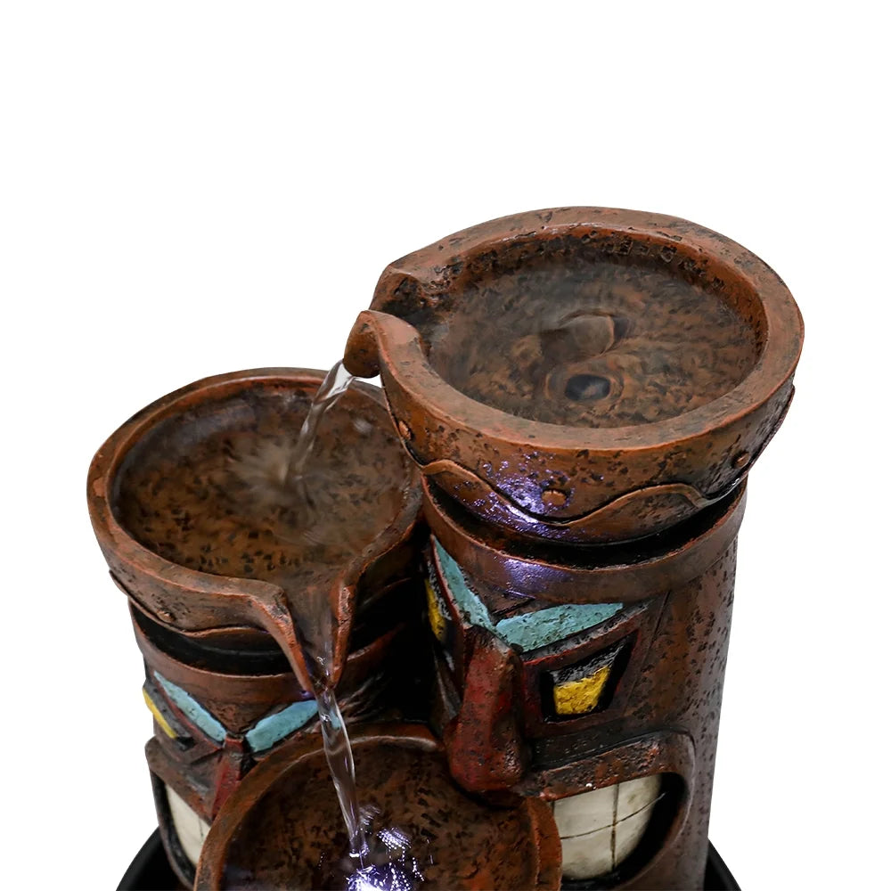 3-Tier Tabletop Water Fountain with Light Z93301