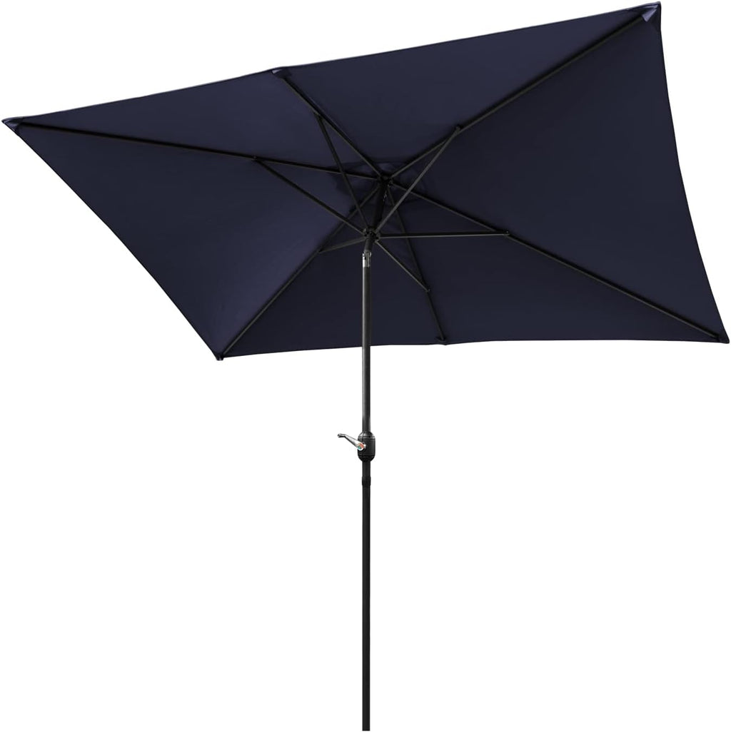 Navy Blue Rectangular Polyester Patio Table Umbrella H588935