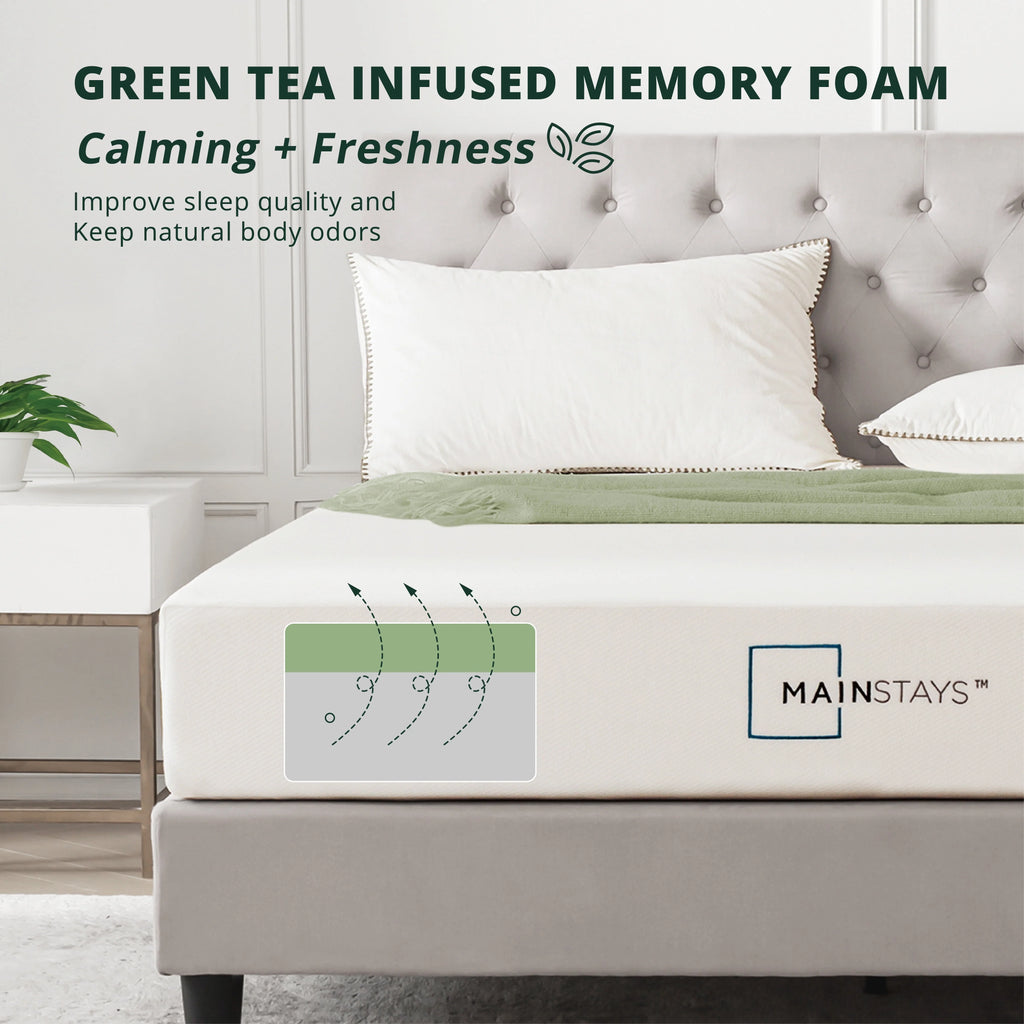 6” Green Tea Infused Memory Foam Mattress, Twin E662