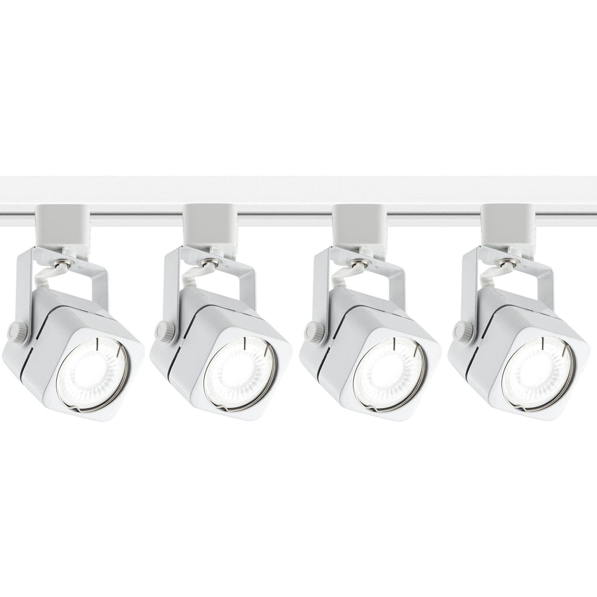 4-Light White Square LED Track Kit with Floating Canopy A412703