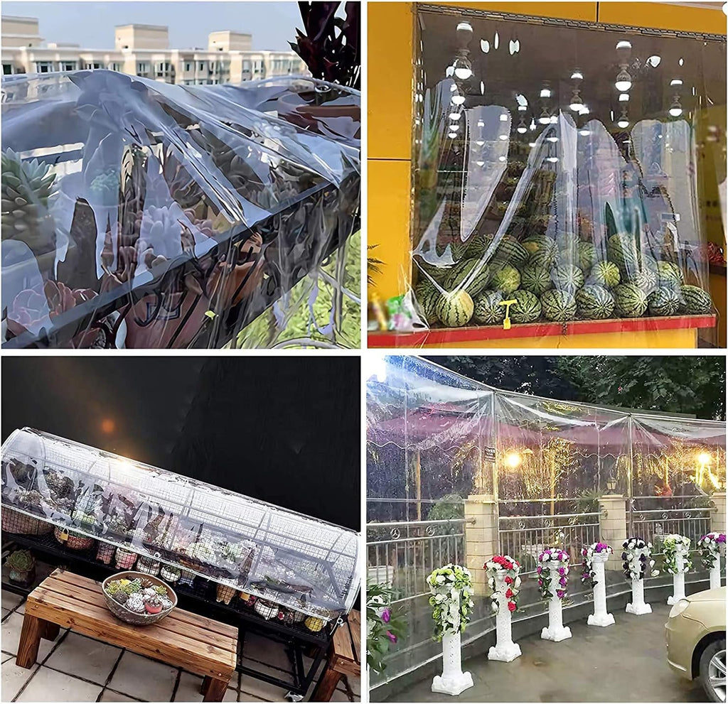 Clear PVC Vinyl Waterproof Tarpaulin Canopy 1.2x2m Q5904