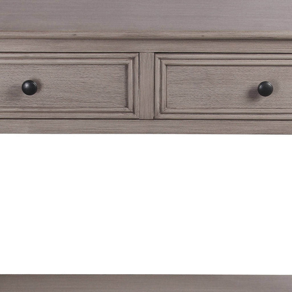 Brown Wooden Console Table with 2 Drawers and Open Shelf F158644