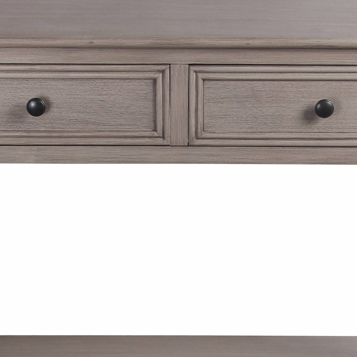 Brown Wooden Console Table with 2 Drawers and Open Shelf F158644
