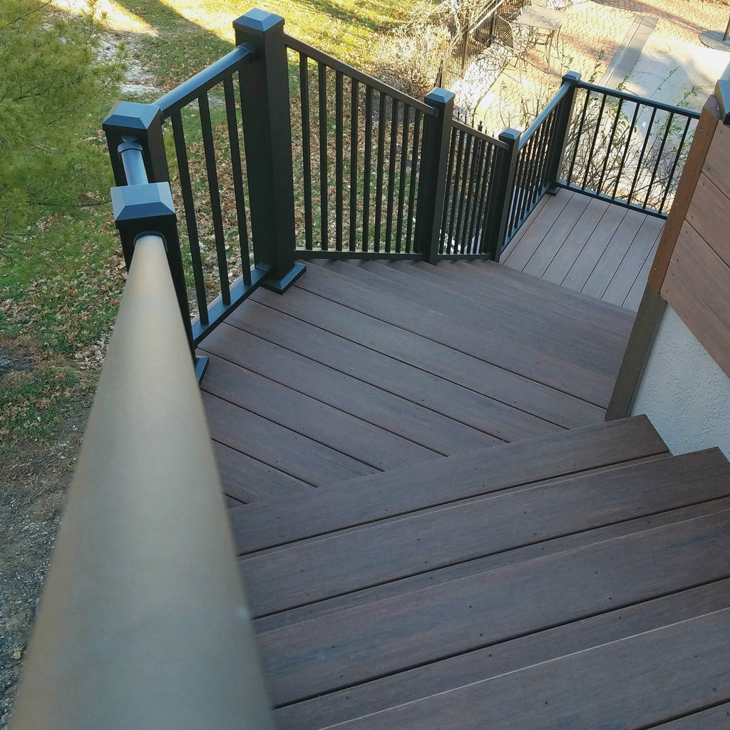 Textured Black Aluminum Rail Kit Stair X6745