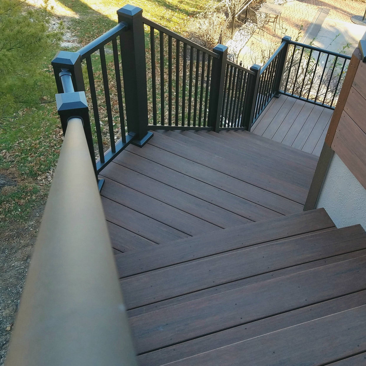 Textured Black Aluminum Rail Kit Stair X6745