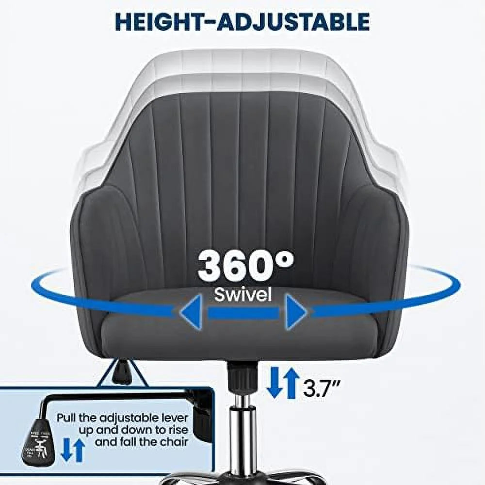 Faux Leather Height Adjustable Swivel Office Chair with Arms J619