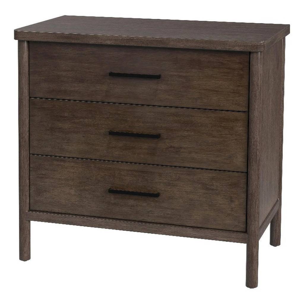 Soft Brown 3 Drawer Wood Dresser Q65701