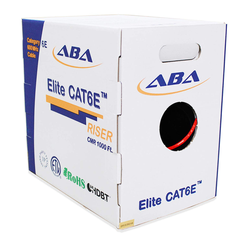 Blue 1000ft UTP 24AWG Solid Bare Copper CAT6E Riser Ethernet Cable J885930