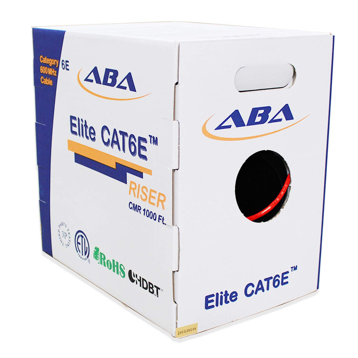 Blue 1000ft UTP 24AWG Solid Bare Copper CAT6E Riser Ethernet Cable J885930