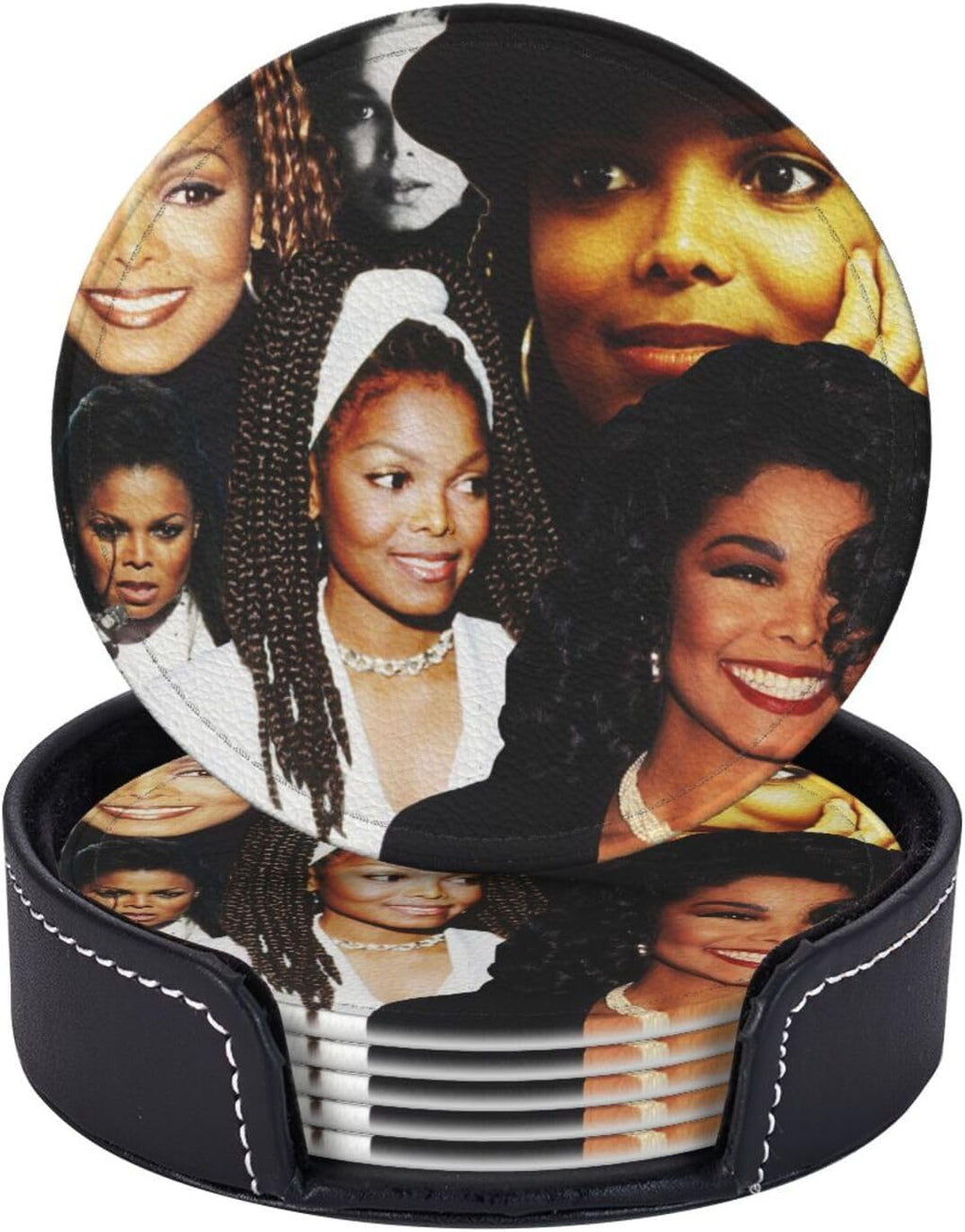 6 Pcs Coasters with Holder B8298