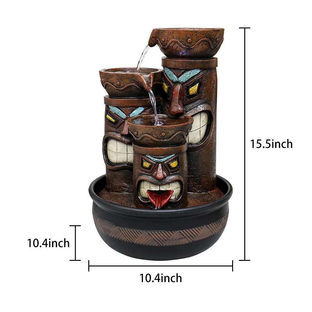 3-Tier Tabletop Water Fountain with Light Z93301