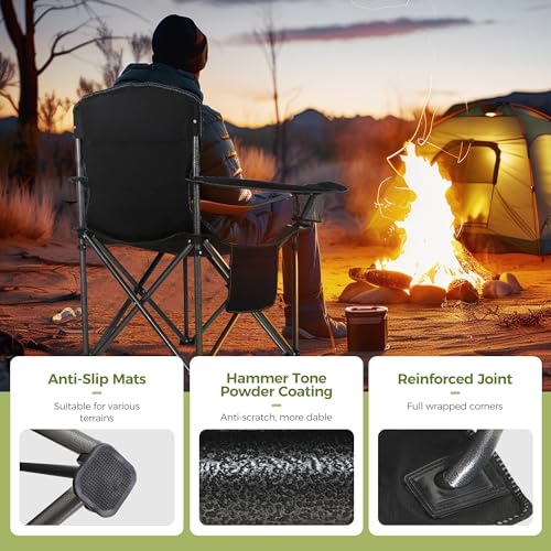 Oversized Folding Camping Chair with Cup Holder W1561