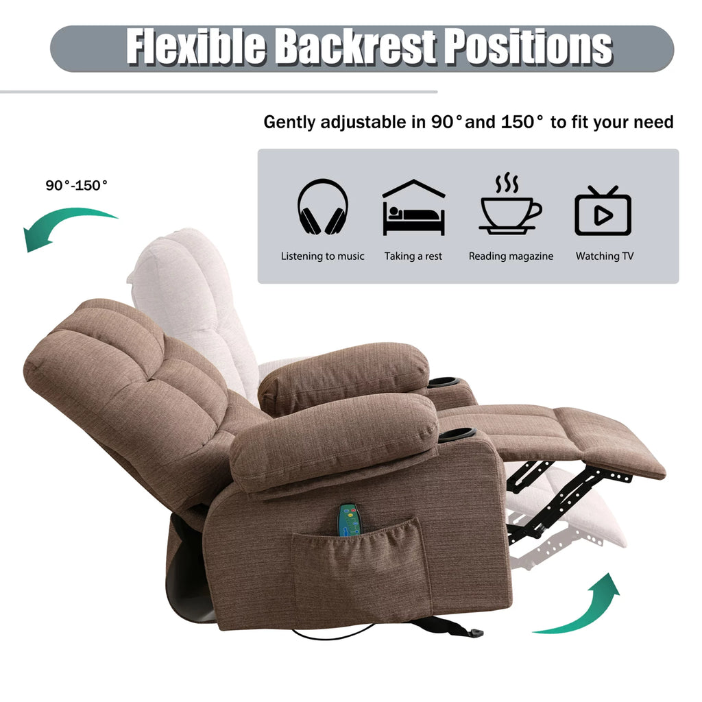 Manual Rocking Recliner Chair with 2 cup holders D2563