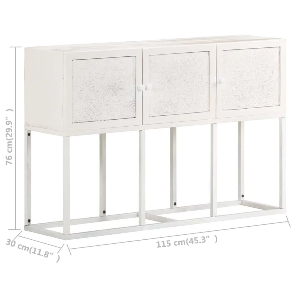 White 3 Door Mango Wood Sideboard S3151