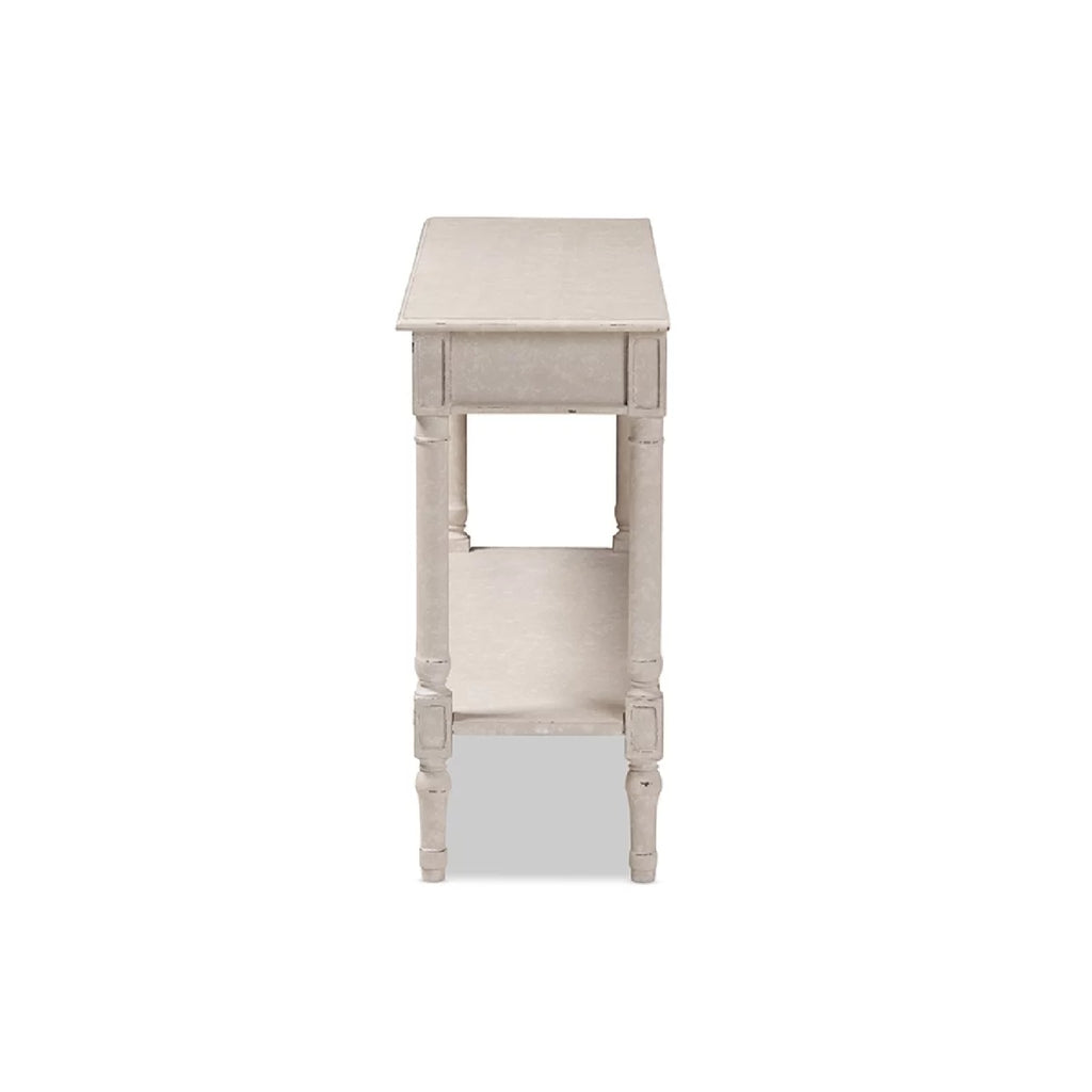 Whitewashed 1-Drawer Console Table T386