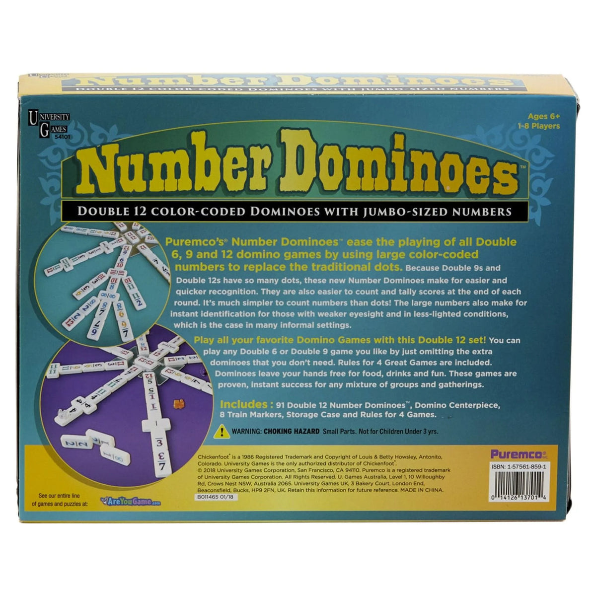 Double 12 Numbered Dominoes Y133616