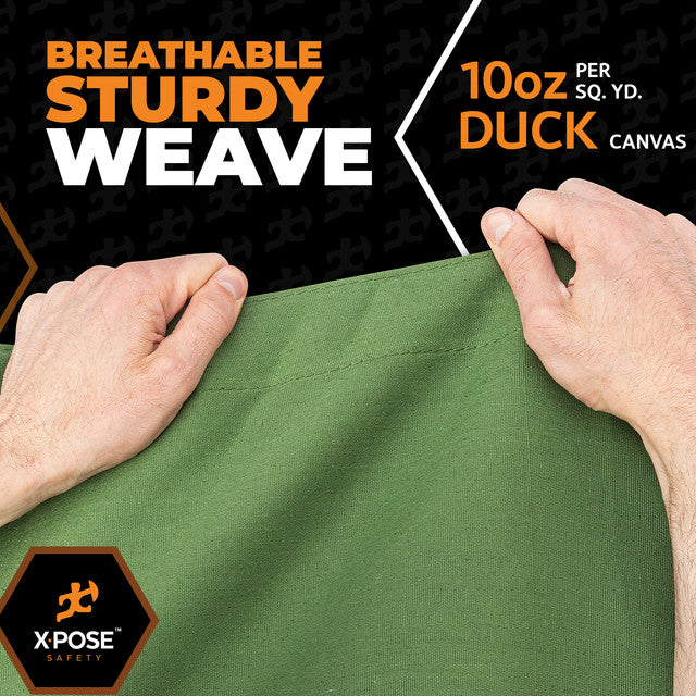 10oz Green Poly Canvas Tarp with Brass Grommets L9345