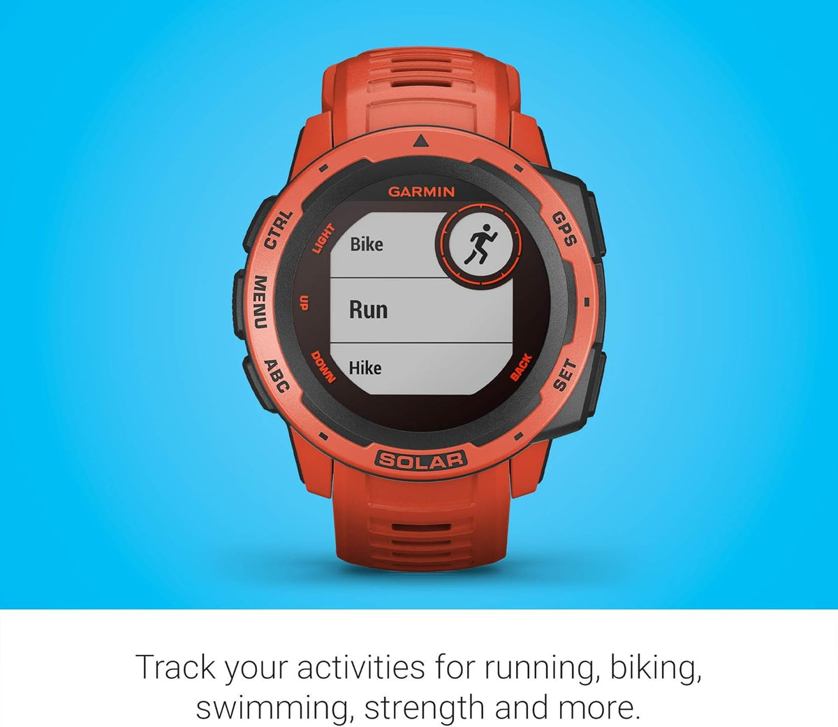 Flame Red Solar-Powered Rugged Outdoor Smartwatch I13481