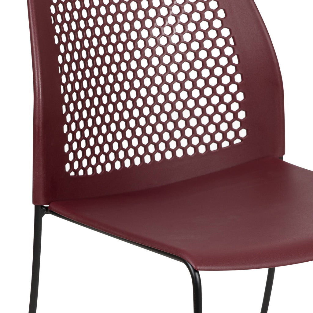 Burgundy Stack Chair with Air-Vent Back X957681