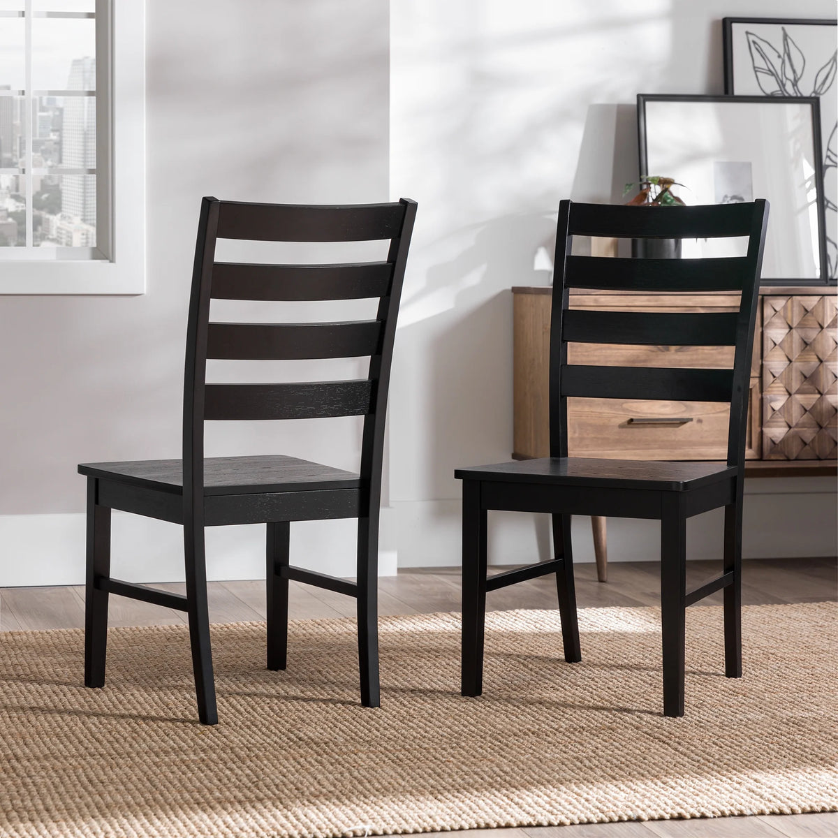 Set of 2 Black Dining Chair S427