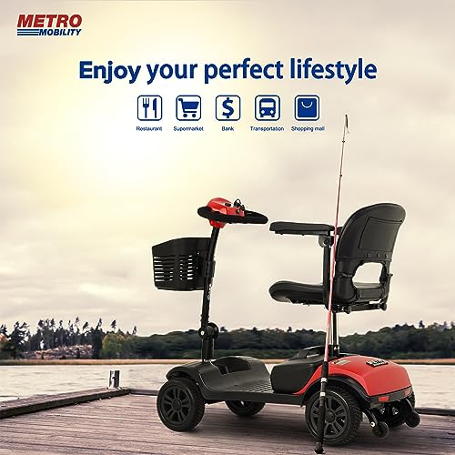 Compact Blue Mobility Scooter with Seat and Basket V27062