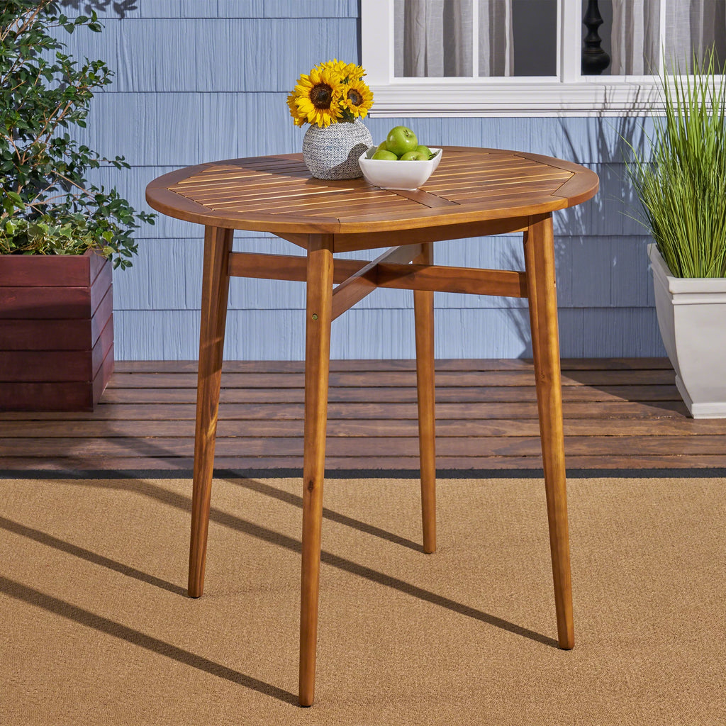 39" Acacia Wood Bar Height Patio Table D34058