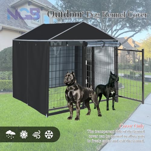 600d Heavy Duty Waterproof Black Dog Kennel Cover 4'Dx4'Wx4.5'H E1230