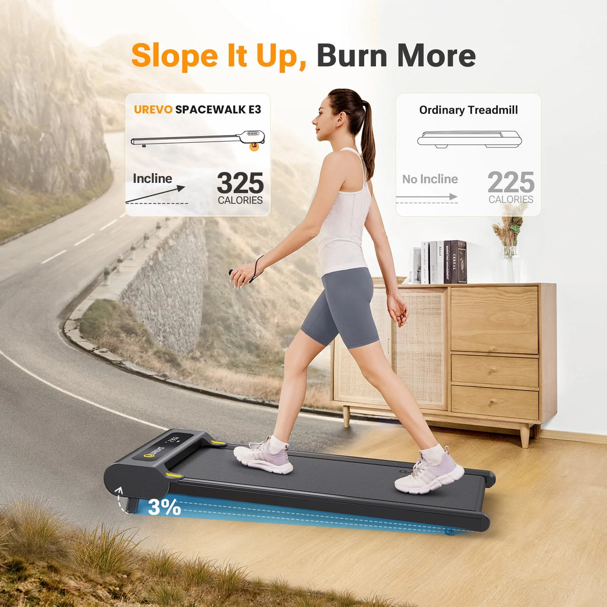 2 in 1 Under Desk Treadmill with Remote Control M7075