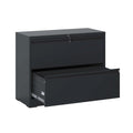 Black 2 Drawer Locking Metal File Cabinet M435