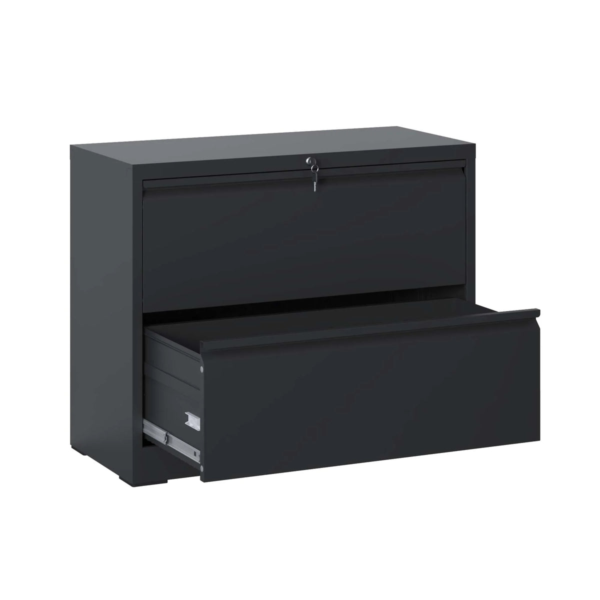 Black 2 Drawer Locking Metal File Cabinet M435