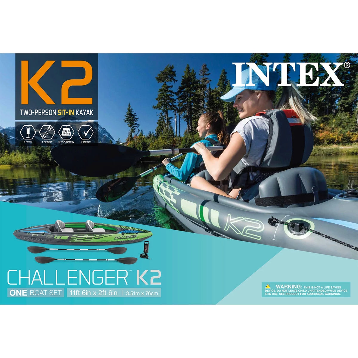 Inflatable Kayak with Oars and Hand Pump Q14307