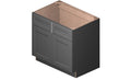 Grey 36x22 x 34.5x22 x 24x22 Sink 2 Doors 2 False Drawers Base Cabinet High-Density Fiberboard Z4413
